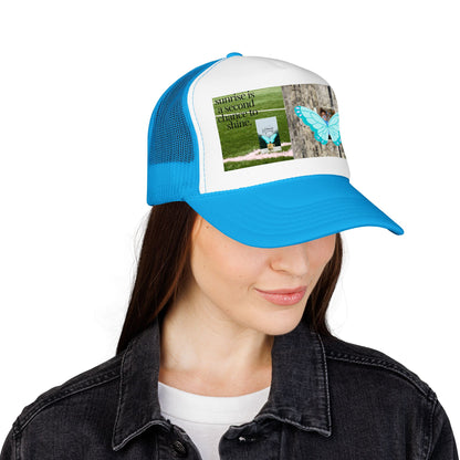 Butterfly Memorial Trucker Hat — In Loving Memory Grave Marker Cap