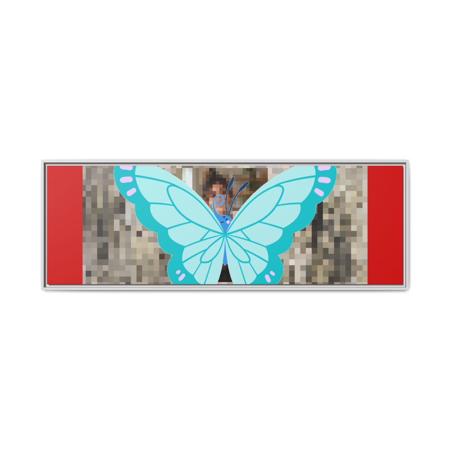 Blue Butterfly Framed Canvas Art – Matte Multi‑Color Wall Print