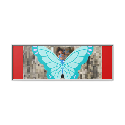 Blue Butterfly Framed Canvas Art – Matte Multi‑Color Wall Print