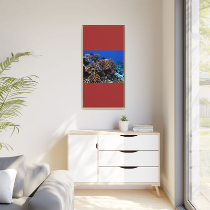 Framed Coral Reef Matte Canvas Wall Art — Tropical Ocean Photography Print