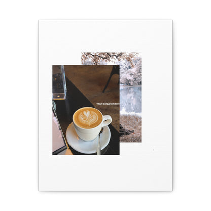 Latte &amp; Landscape Matte Canvas Wall Art — Coffee Shop Photo Collage