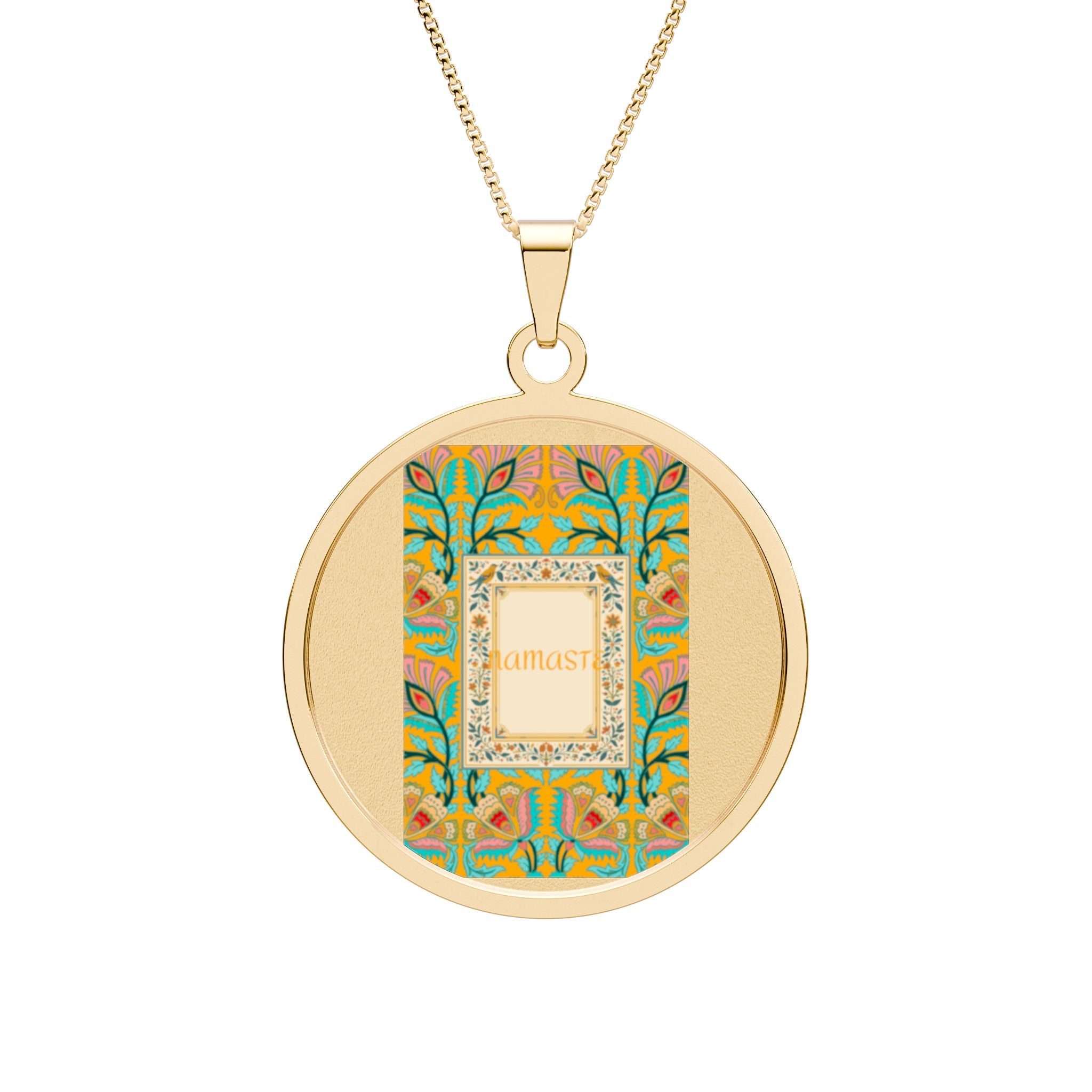 Round Photo Pendant — Personalized Ornate Border Necklace (Custom Photo Gift)