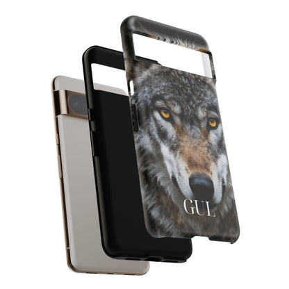 Wolf Eyes Phone Case — Fierce Wildlife iPhone Protective Case with ‘GUL’ Text