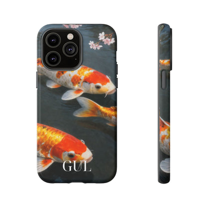 Koi Fish Tough Phone Case — Floral Pond Design
