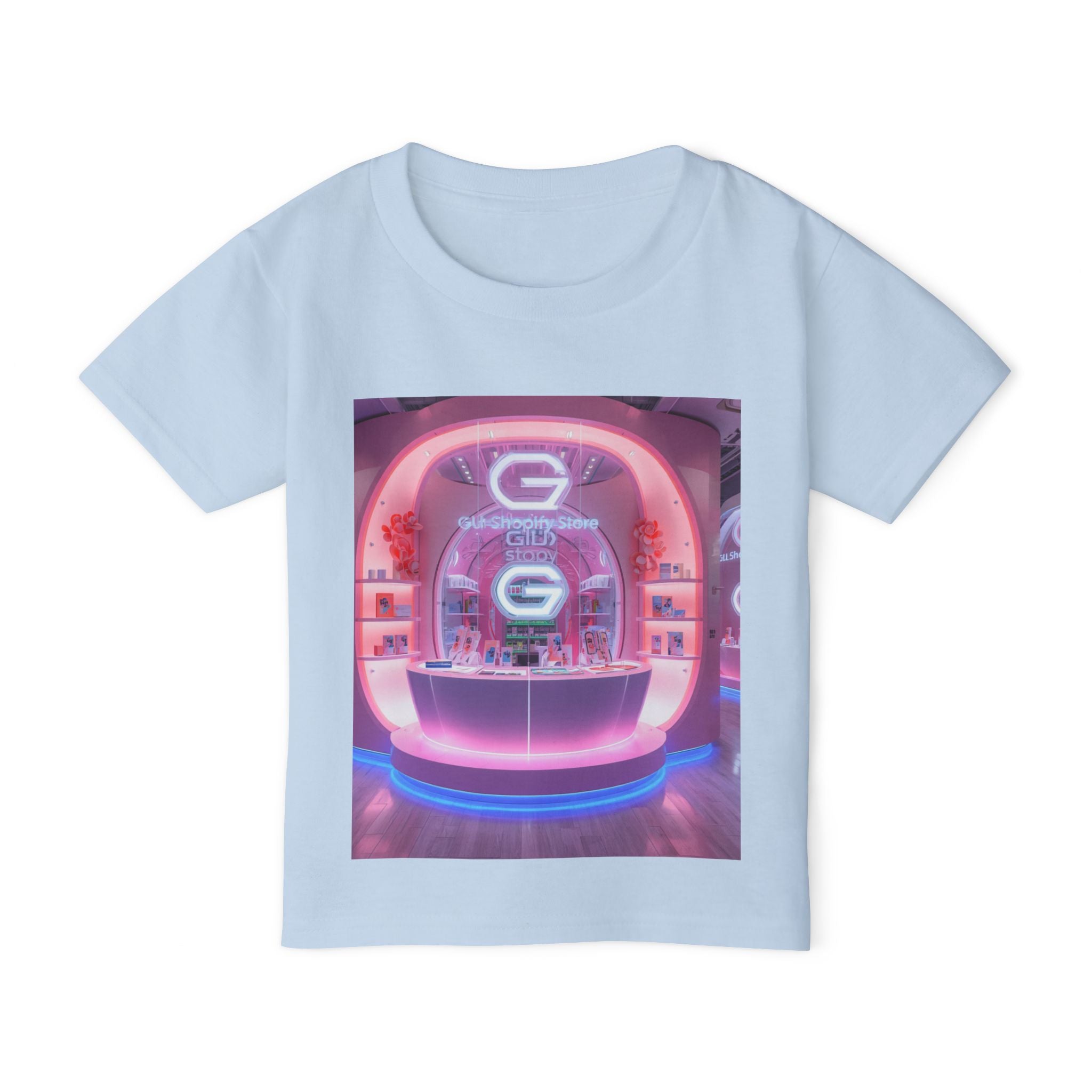 Toddler T-Shirt — Colorful Neon Shop &amp; Rainbow Shopping Bag Graphic