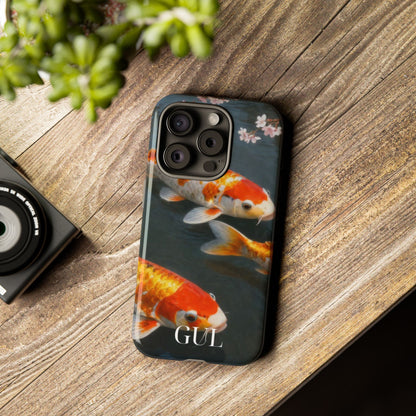 Koi Fish Tough Phone Case — Floral Pond Design