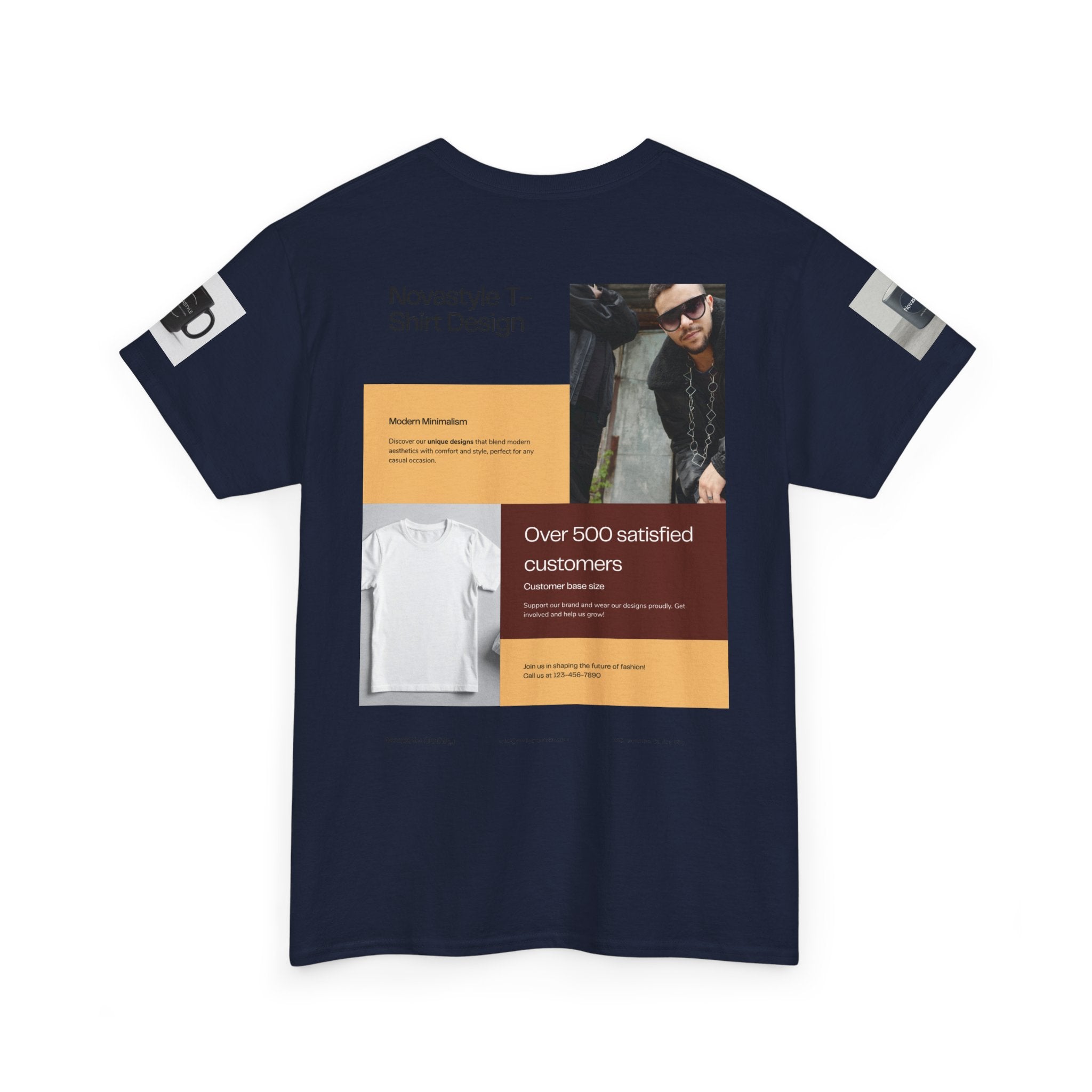 Graphic Tee — Novastyle Minimal Logo &amp; Poster Print T-Shirt