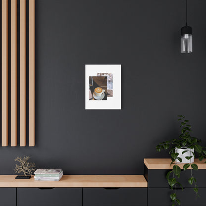 Latte &amp; Landscape Matte Canvas Wall Art — Coffee Shop Photo Collage