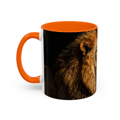Majestic Lion Accent Coffee Mug — Bold Wildlife Portrait Tea Cup (11/15oz)