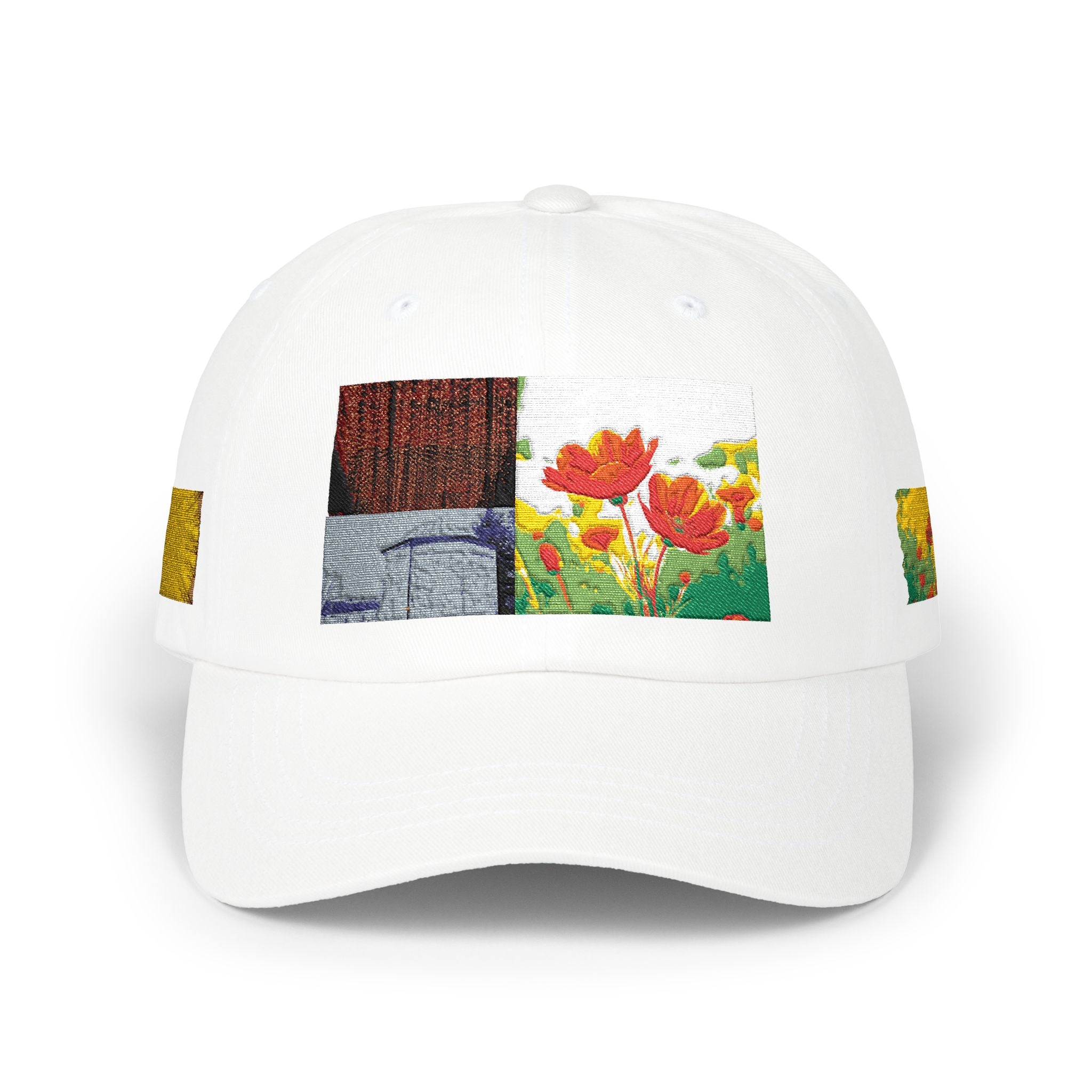 Floral Patch Dad Cap — Colorful Poppy Garden Embroidered Baseball Hat