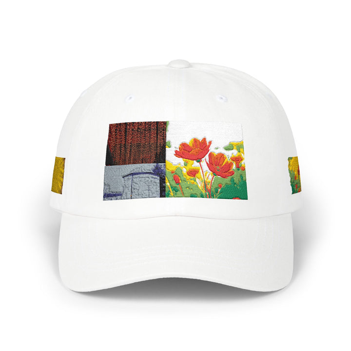 Custom Design Cap | Floral Poppy Garden Embroidered Baseball Hat