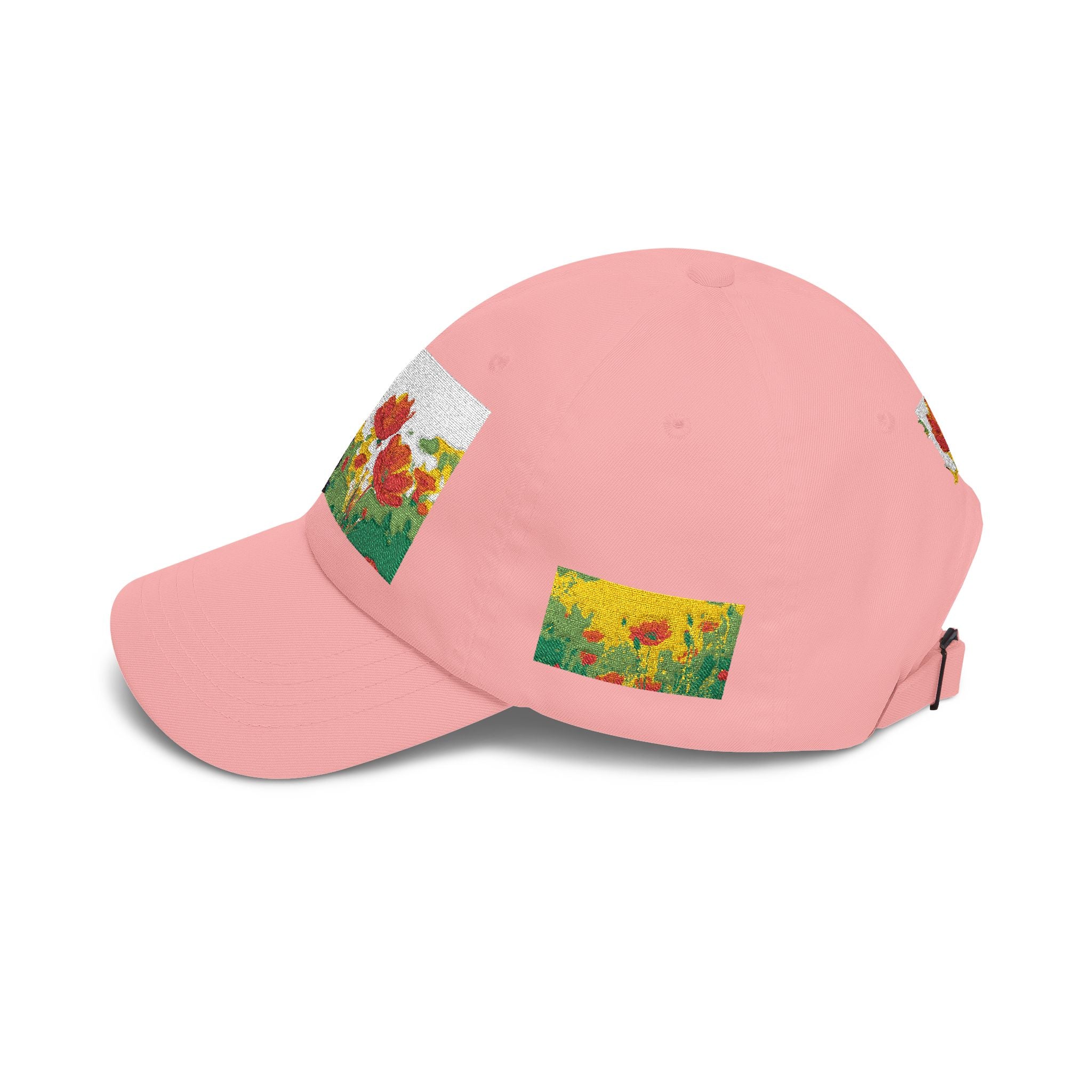 Floral Patch Dad Cap — Colorful Poppy Garden Embroidered Baseball Hat