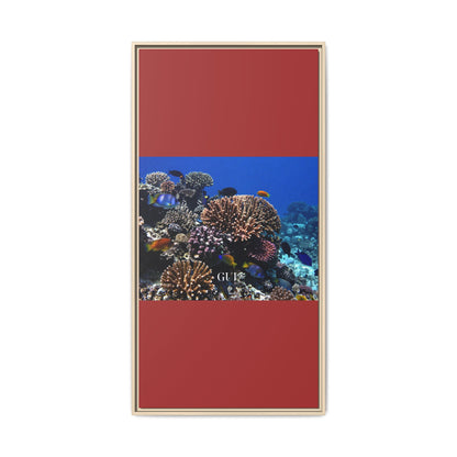 Framed Coral Reef Matte Canvas Wall Art — Tropical Ocean Photography Print