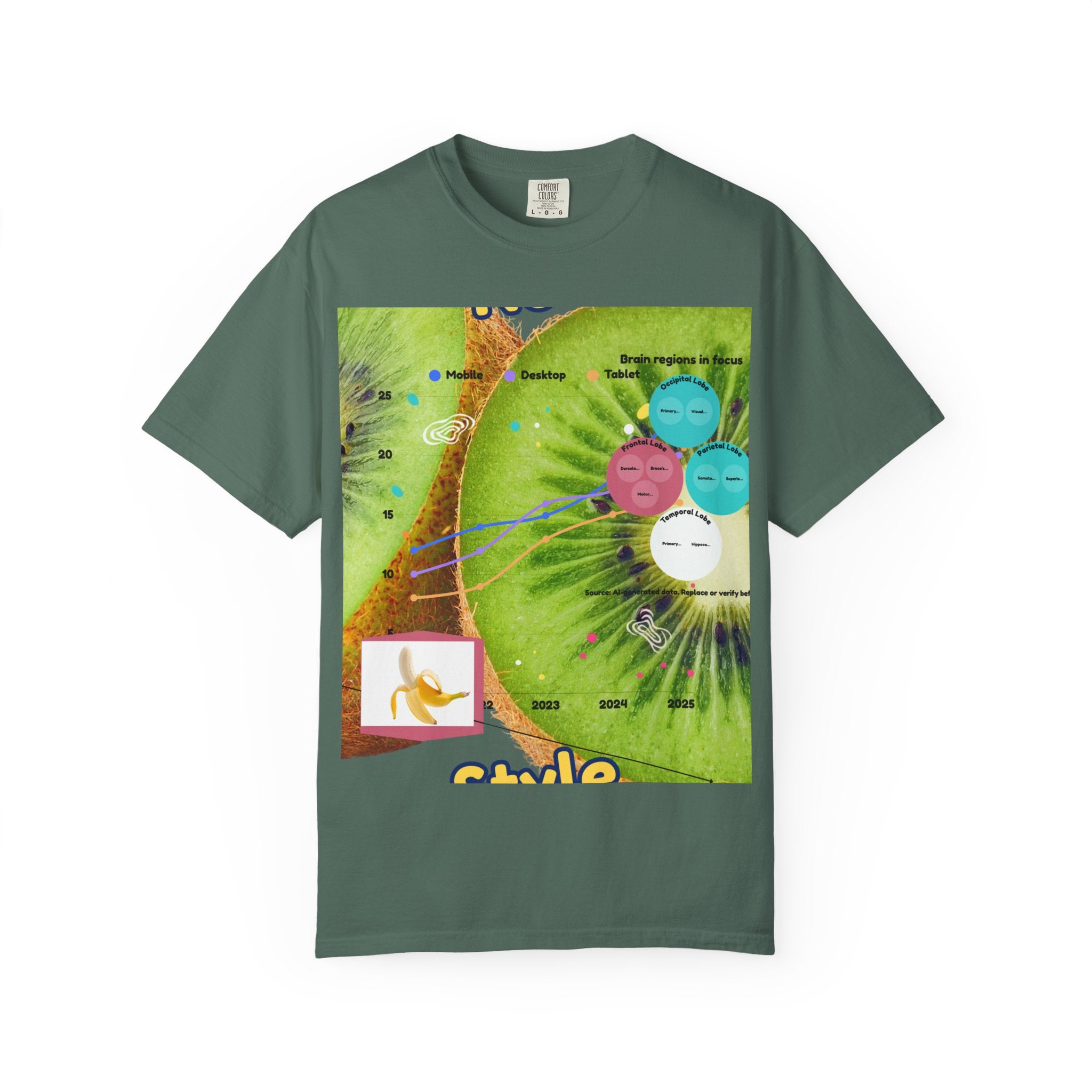 Kiwi Collage Graphic T‑Shirt — Nova Style Floral Art Tee