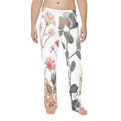 Floral Eucalyptus Lounge Pants — Men’s Botanical Pajama Trousers