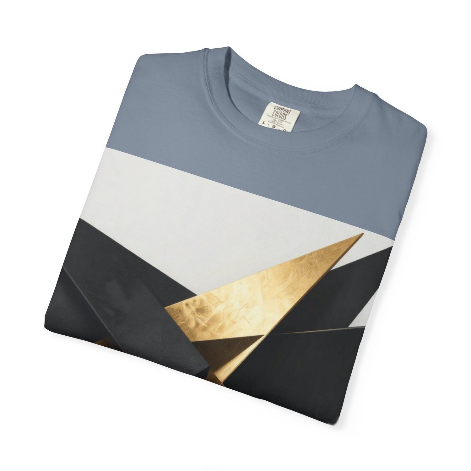 Graphic T-Shirt — Modern Gold Abstract &amp; Mountain Photo Print