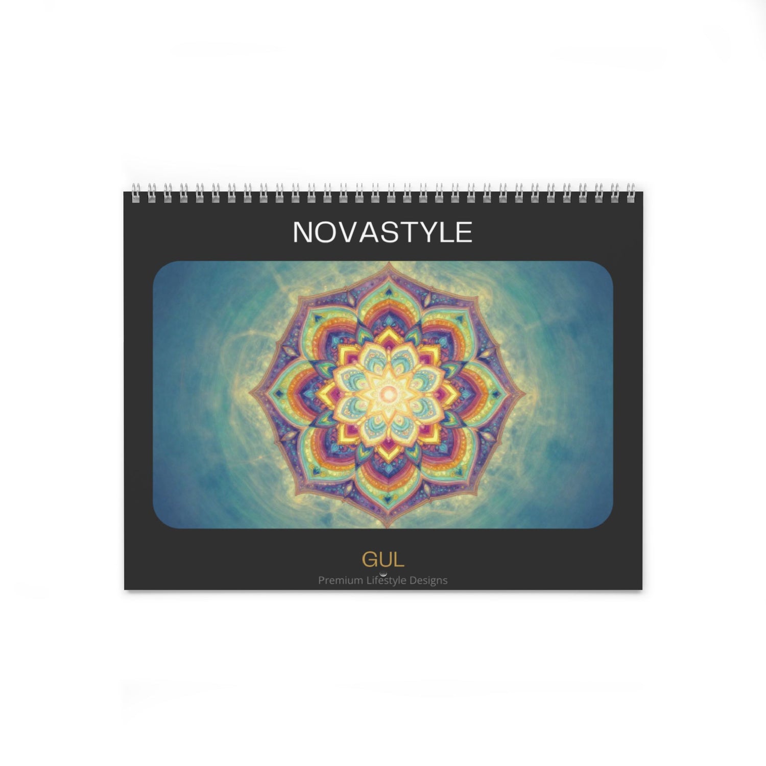 Mandala &amp; Nature Wall Calendar — 12‑Month Artistic Spiral Calendar with Kaleidoscope Art, Aurora &amp; Vintage Keys