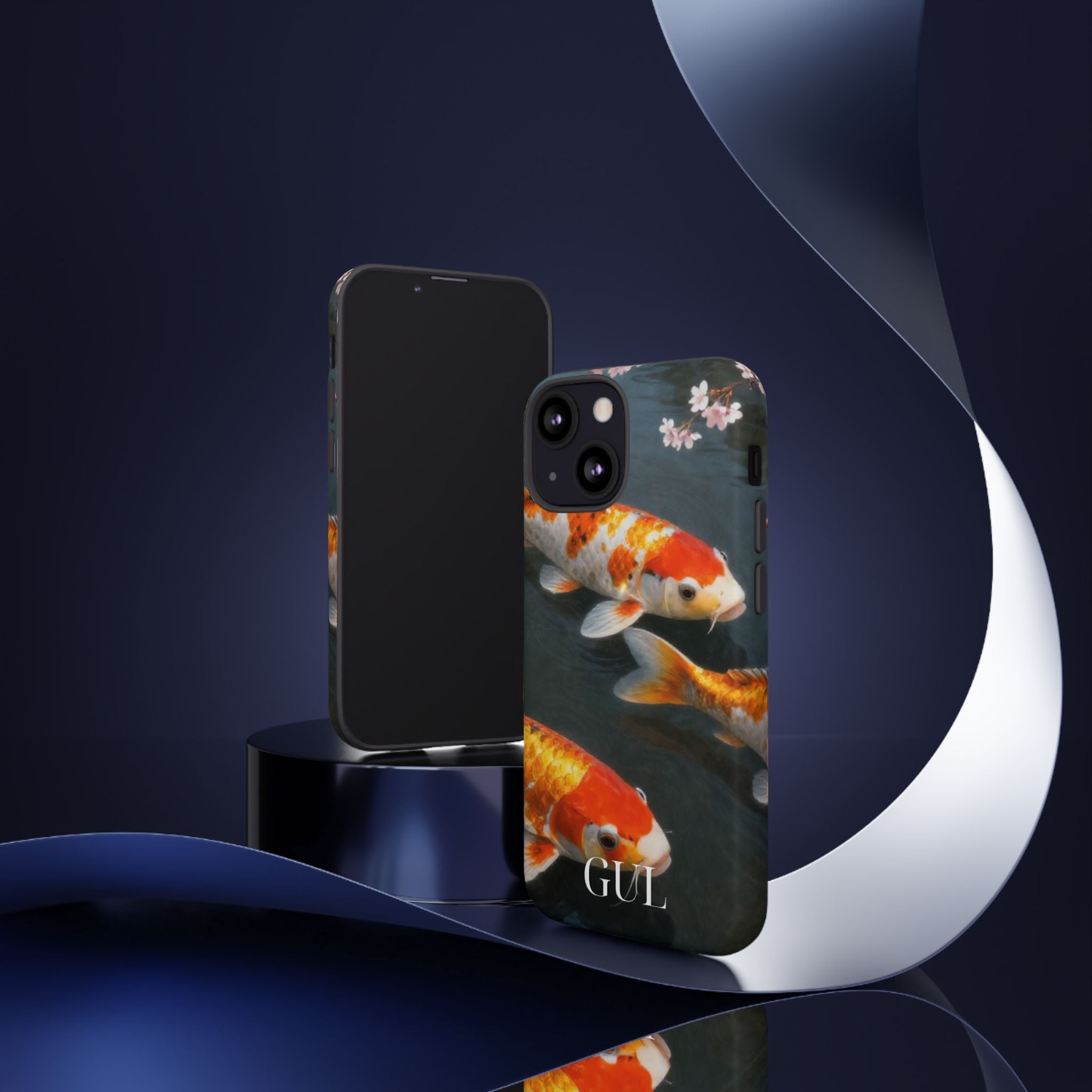 Koi Fish Tough Phone Case — Floral Pond Design