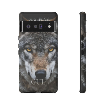 Wolf Eyes Phone Case — Fierce Wildlife iPhone Protective Case with ‘GUL’ Text