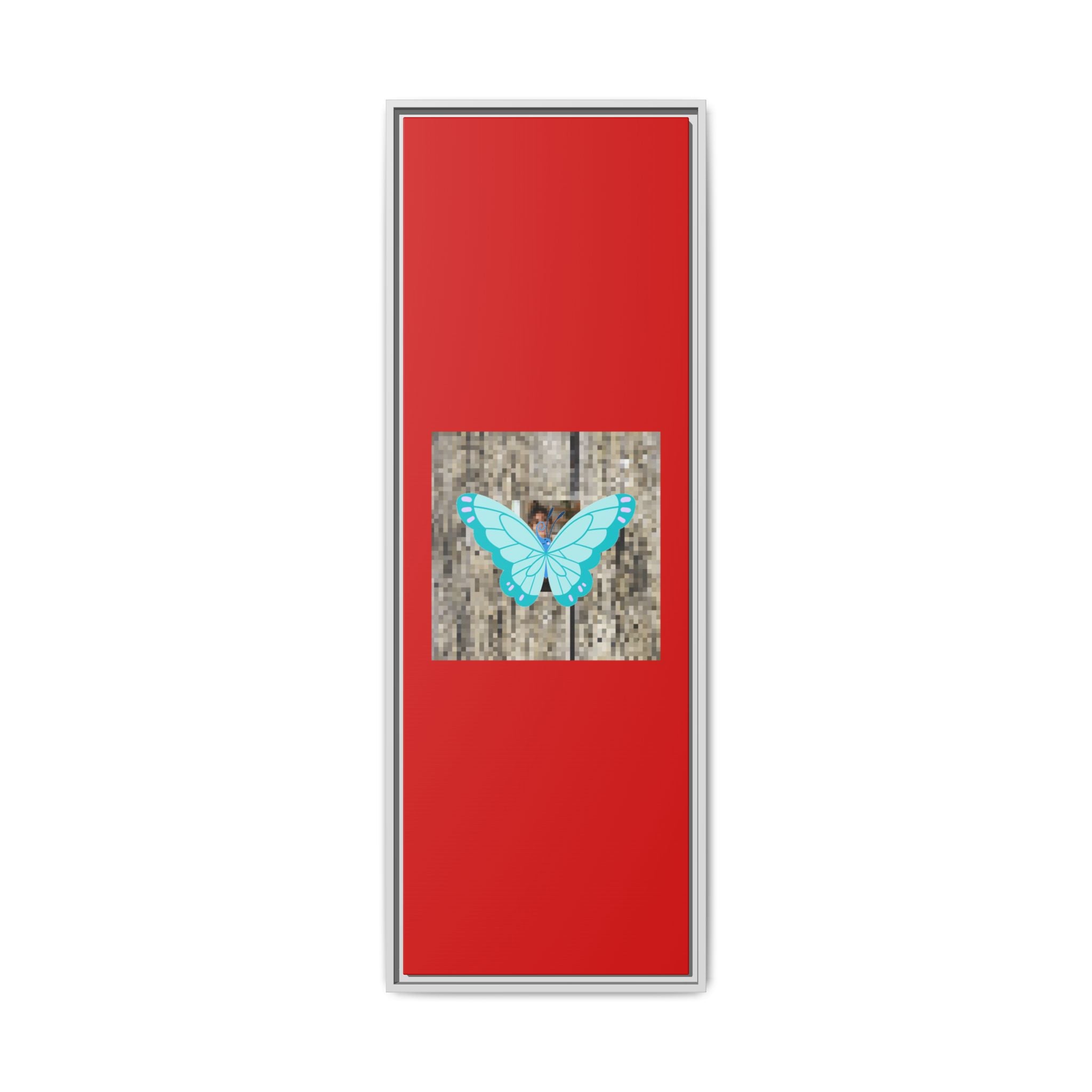 Blue Butterfly Framed Canvas Art – Matte Multi‑Color Wall Print