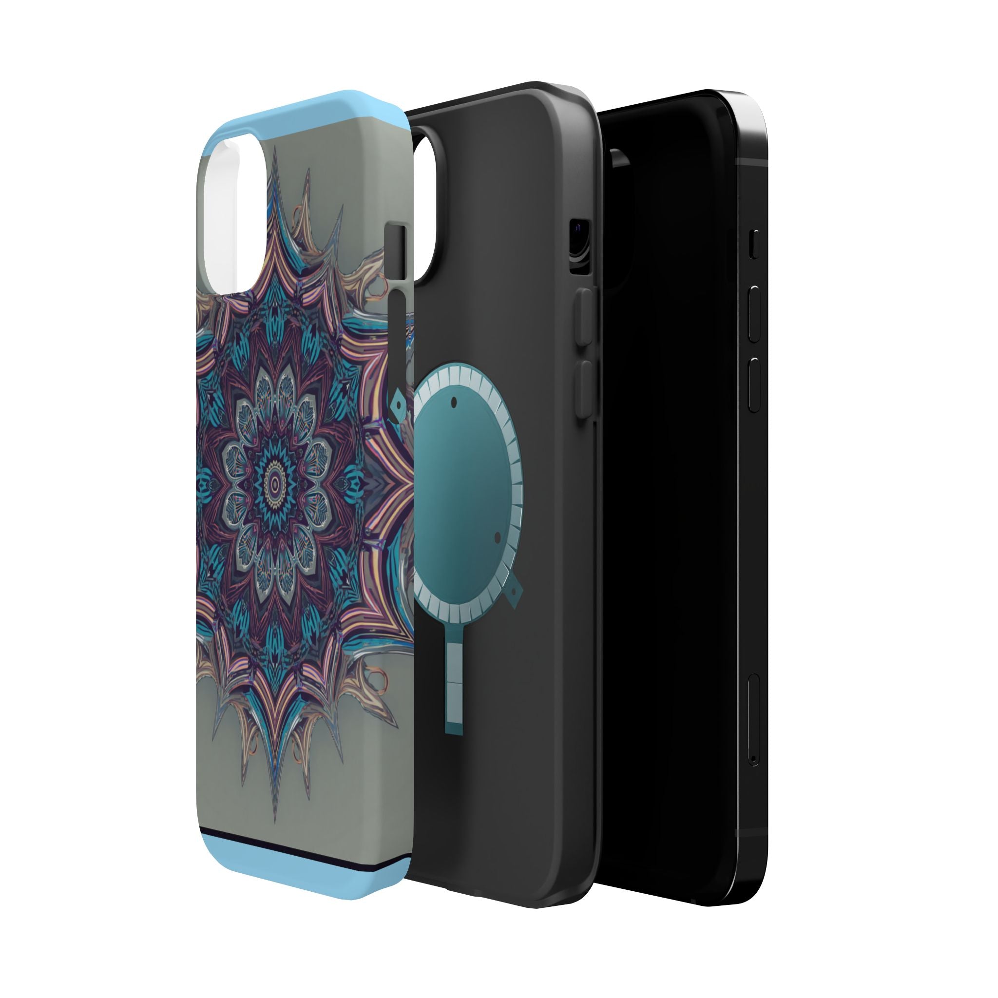 Phone Case — Blue Purple Mandala Magnetic Impact-Resistant Case