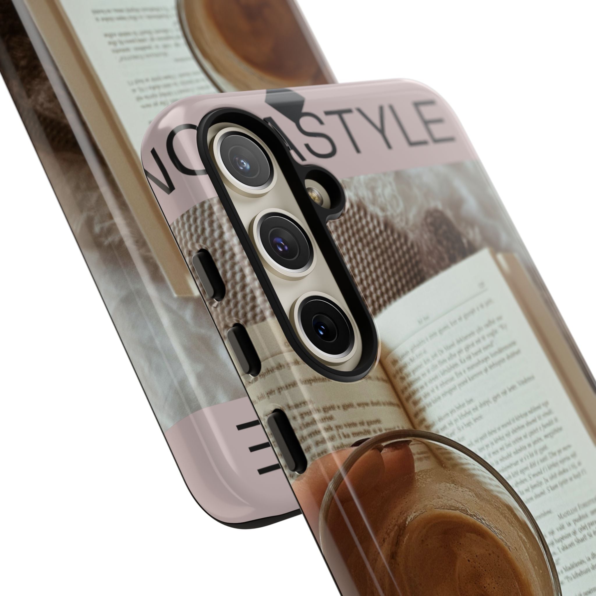 Cozy Reading Phone Case — Coffee &amp; Book Protective Cover