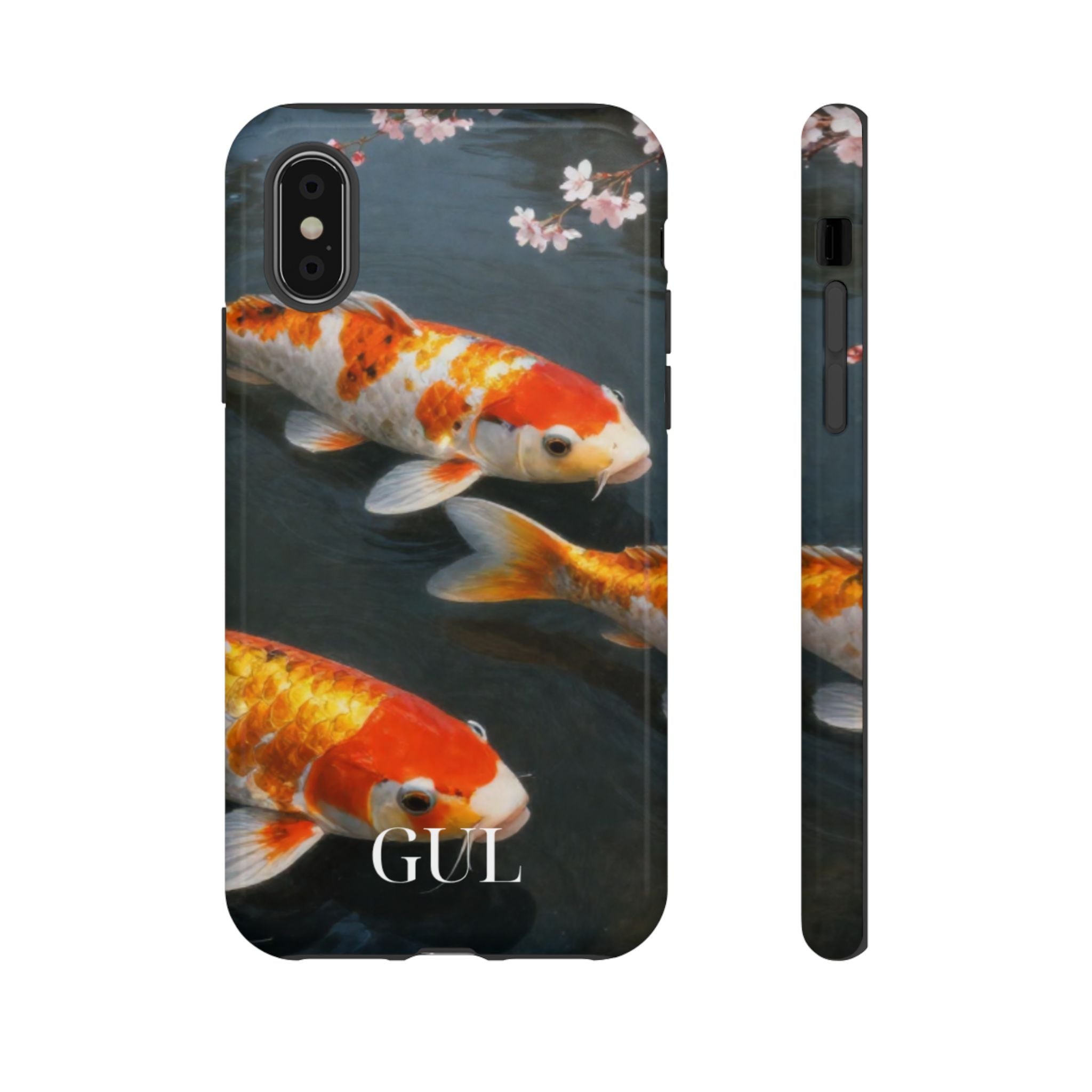 Koi Fish Tough Phone Case — Floral Pond Design