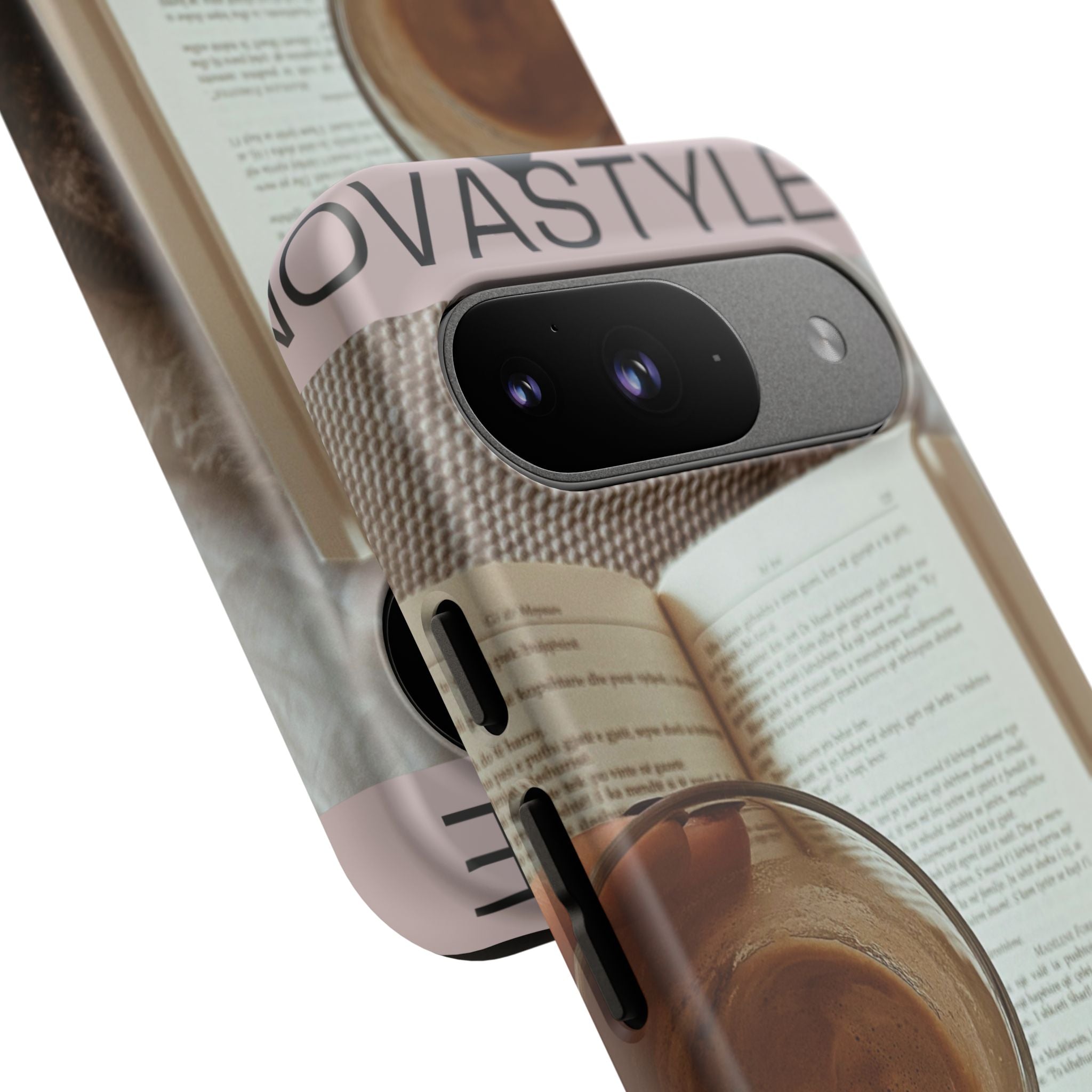 Cozy Reading Phone Case — Coffee &amp; Book Protective Cover