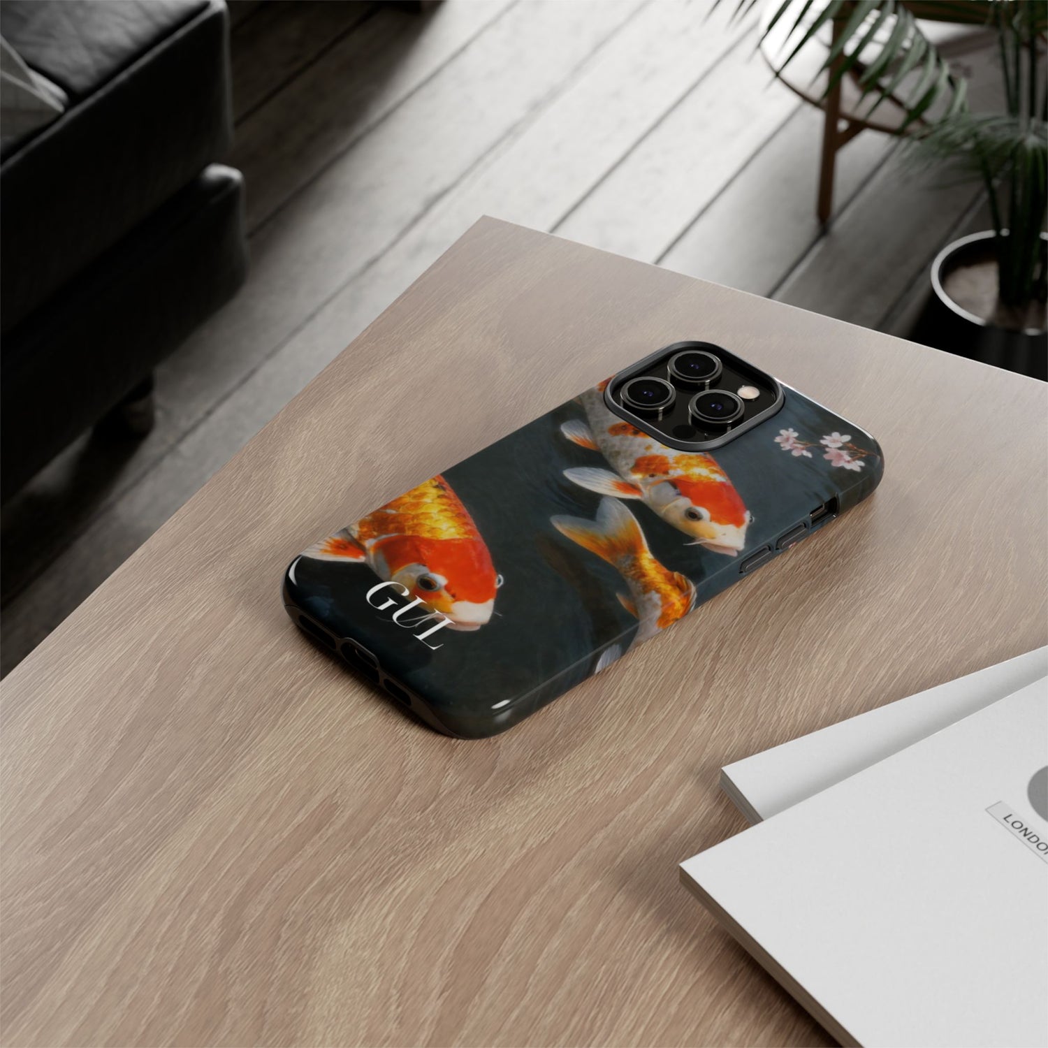 Koi Fish Tough Phone Case — Floral Pond Design