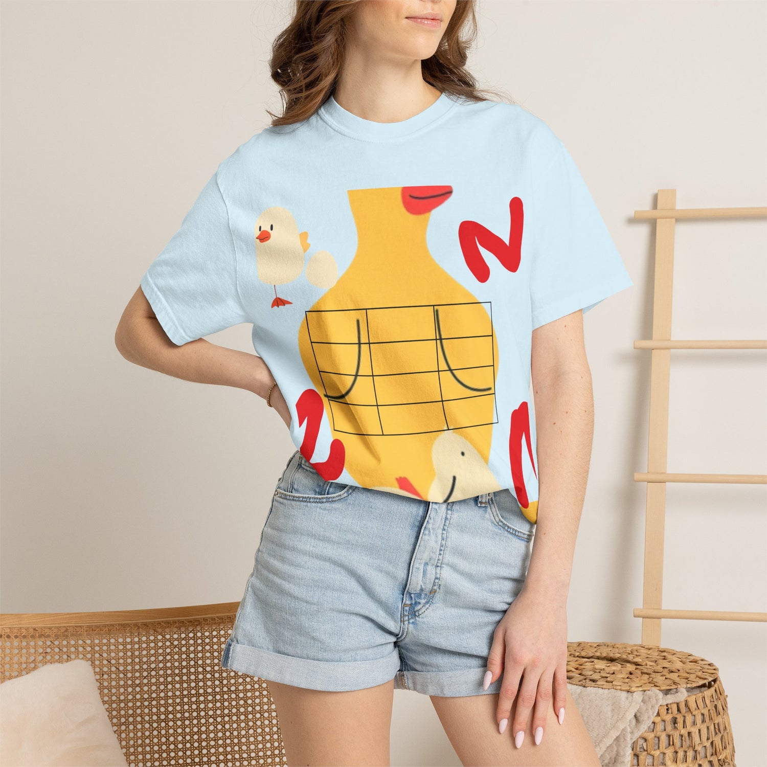 Graphic T-Shirt — Playful Koi &amp; Vase Collage Tee (OVASTYLE Brand)