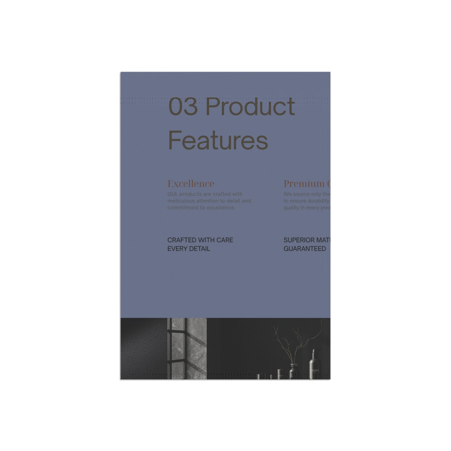Garden Flag — Minimalist "03 Product Features" Decorative Garden &amp; House Banner