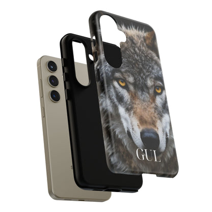 Wolf Eyes Phone Case — Fierce Wildlife iPhone Protective Case with ‘GUL’ Text