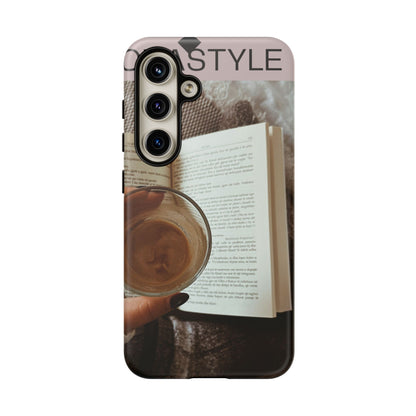 Cozy Reading Phone Case — Coffee &amp; Book Protective Cover