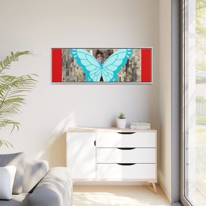 Blue Butterfly Framed Canvas Art – Matte Multi‑Color Wall Print