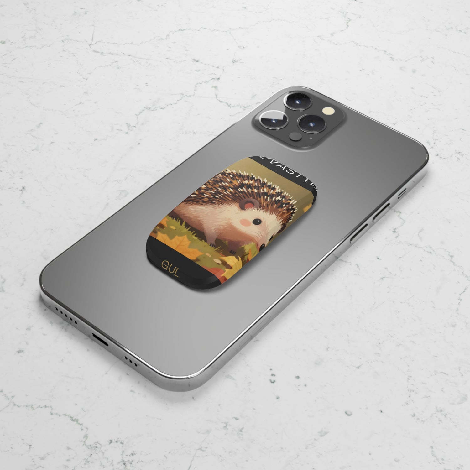 Hedgehog Phone Grip — Cute Fall Woodland Click-On Stand