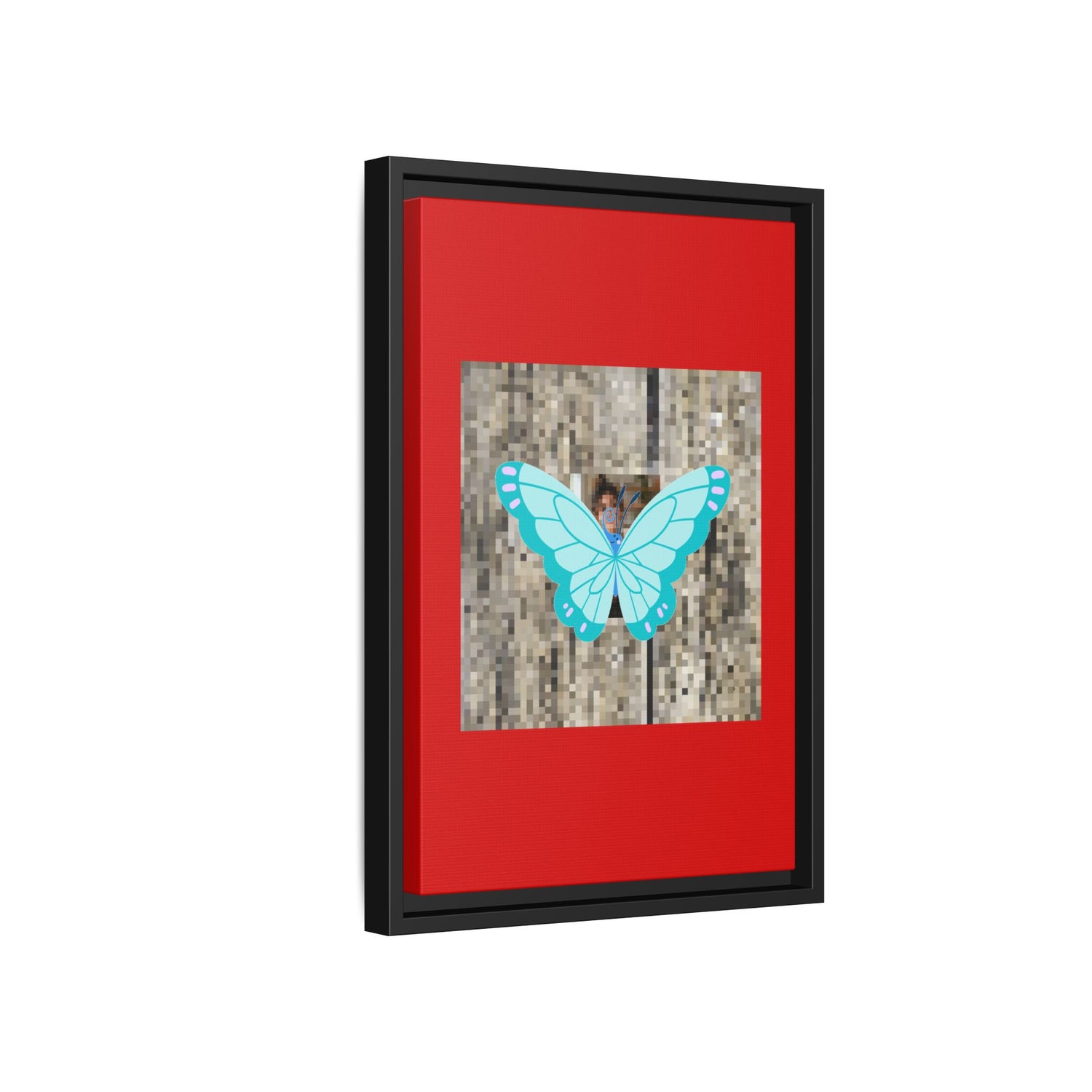 Blue Butterfly Framed Canvas Art – Matte Multi‑Color Wall Print