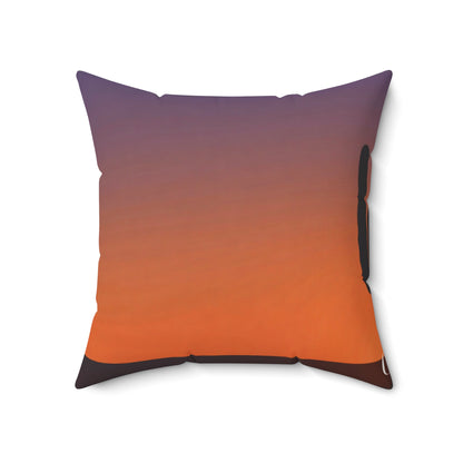 Sunset Gradient Square Pillow — Orange to Violet Sunset Decorative Throw Pillow