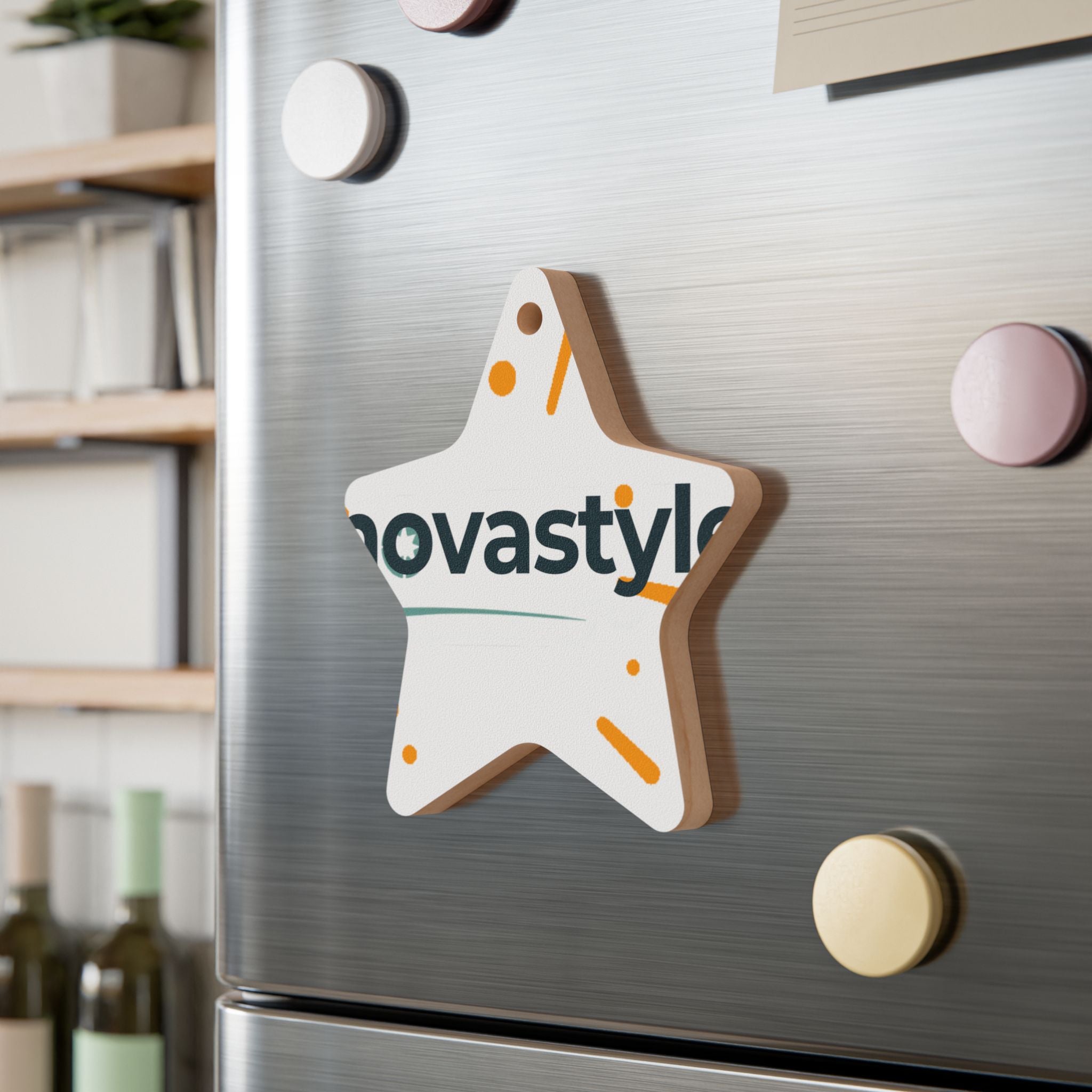 Bell-Shaped Wooden Ornament — Minimal Logo &amp; Illustration Holiday Decoration
