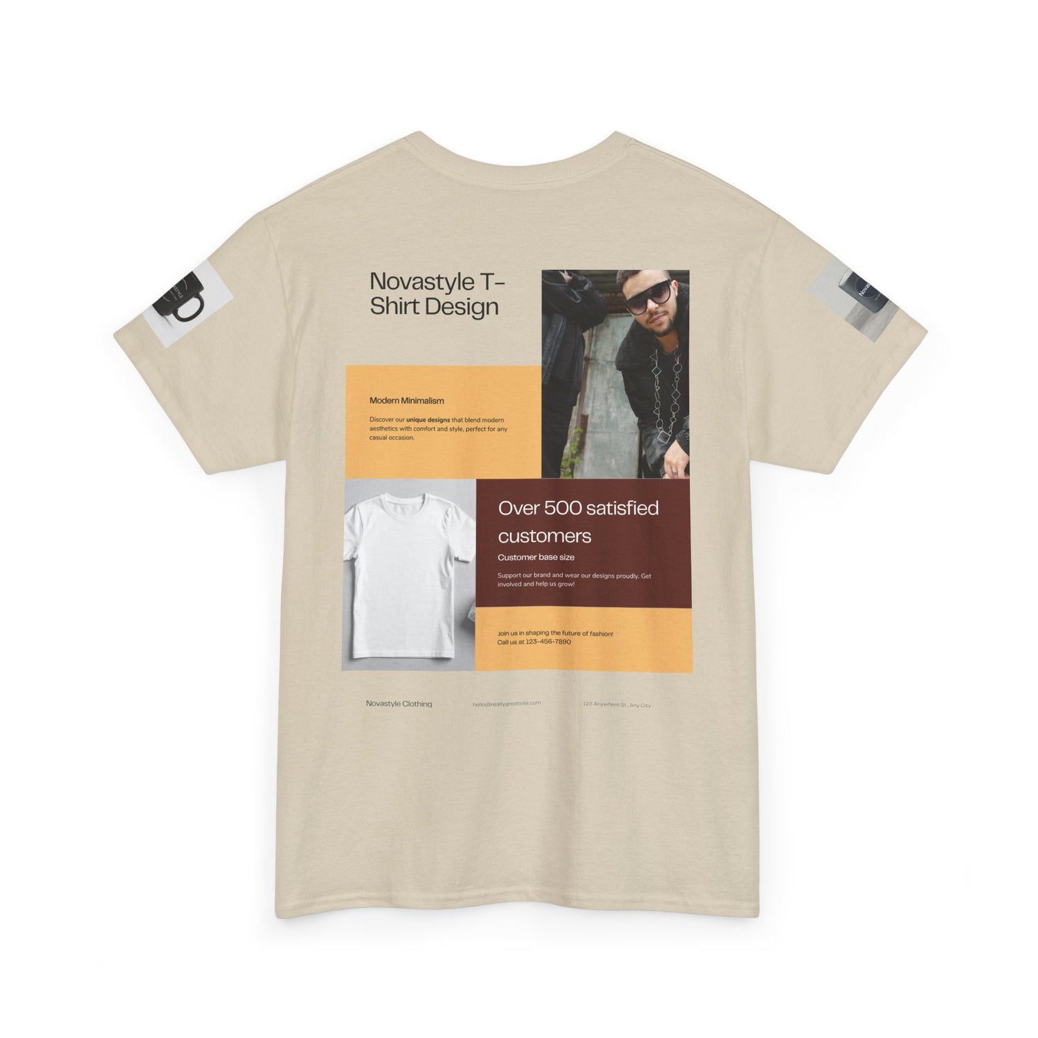 Graphic Tee — Novastyle Minimal Logo &amp; Poster Print T-Shirt