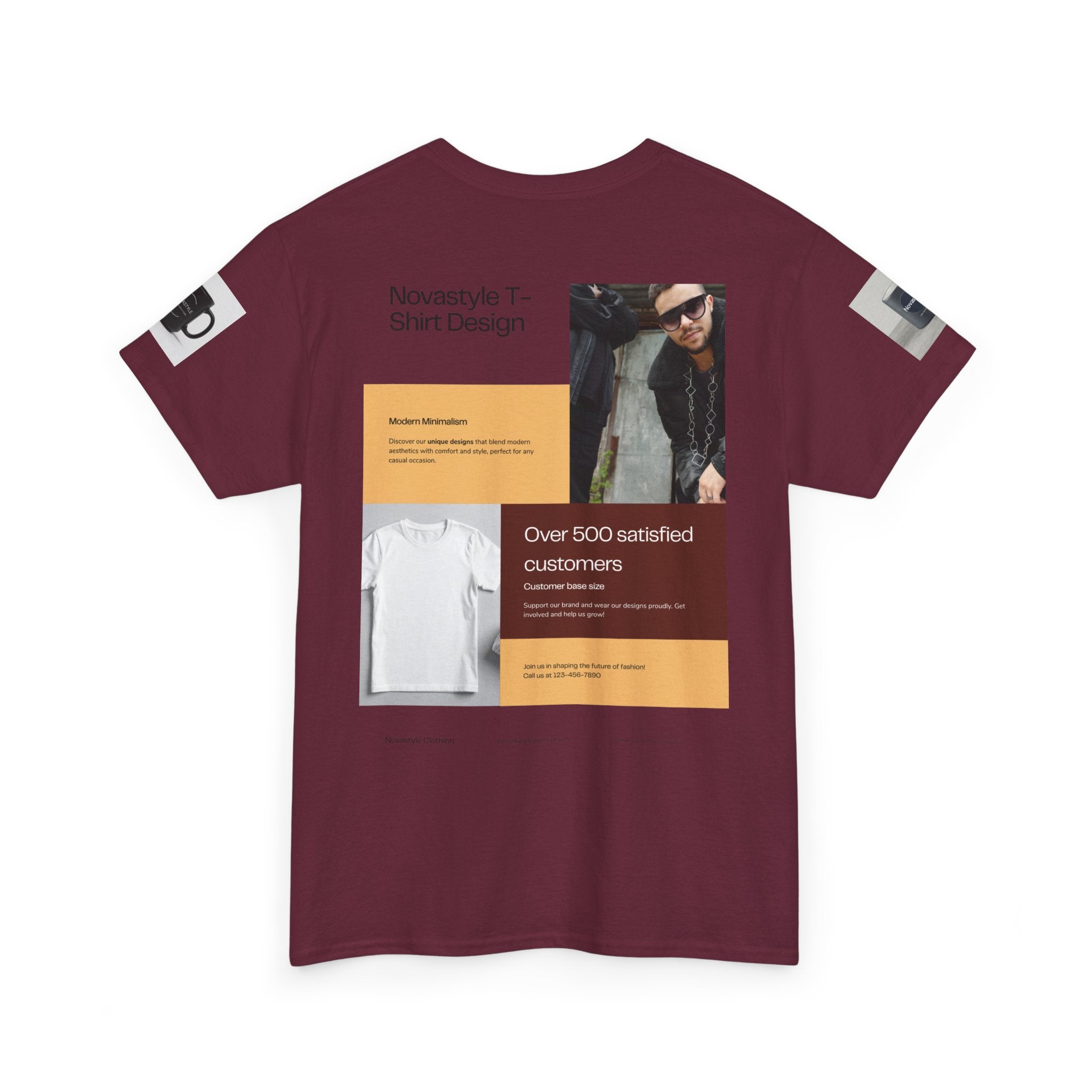 Graphic Tee — Novastyle Minimal Logo &amp; Poster Print T-Shirt