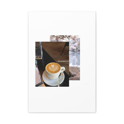 Latte &amp; Landscape Matte Canvas Wall Art — Coffee Shop Photo Collage