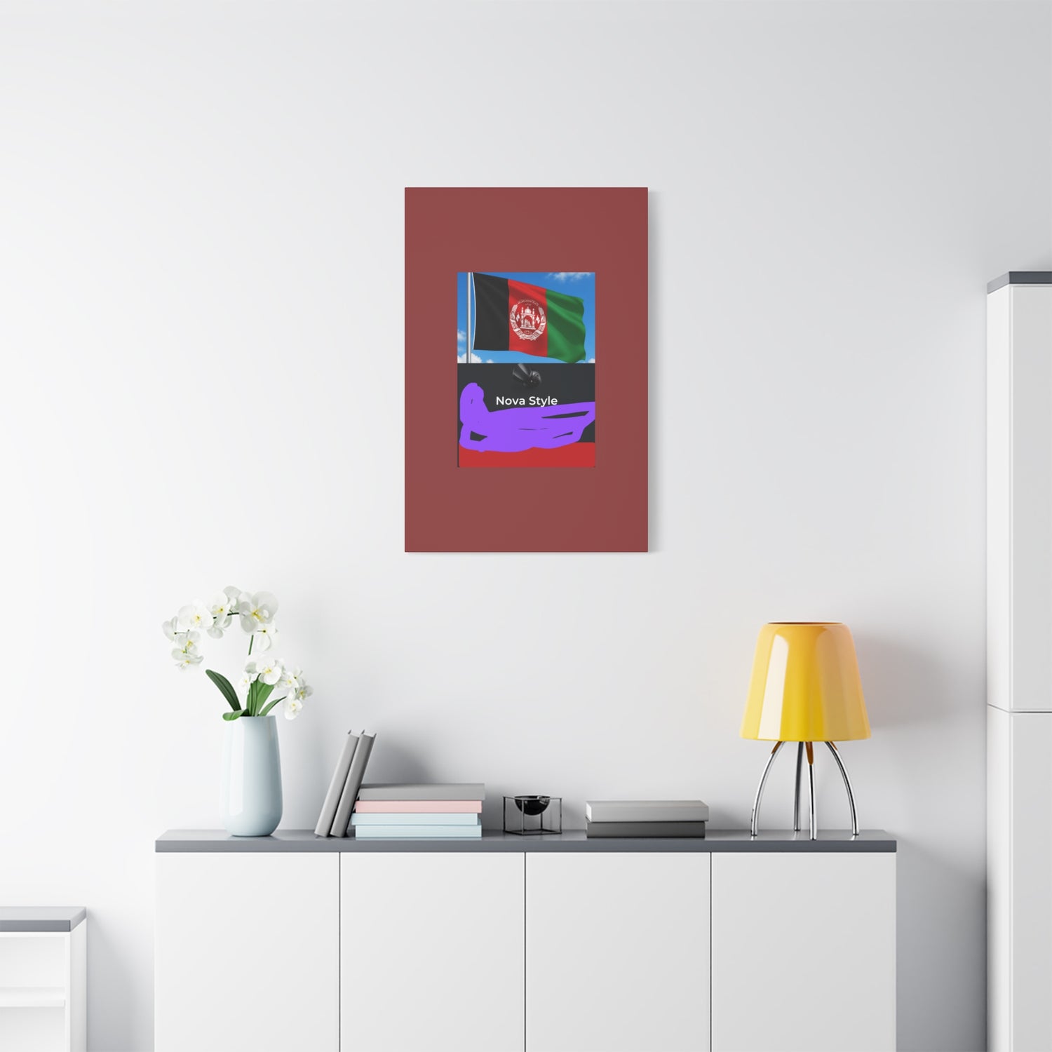 Afghan Flag Matte Canvas Print — Stretched 1.25" Wall Art