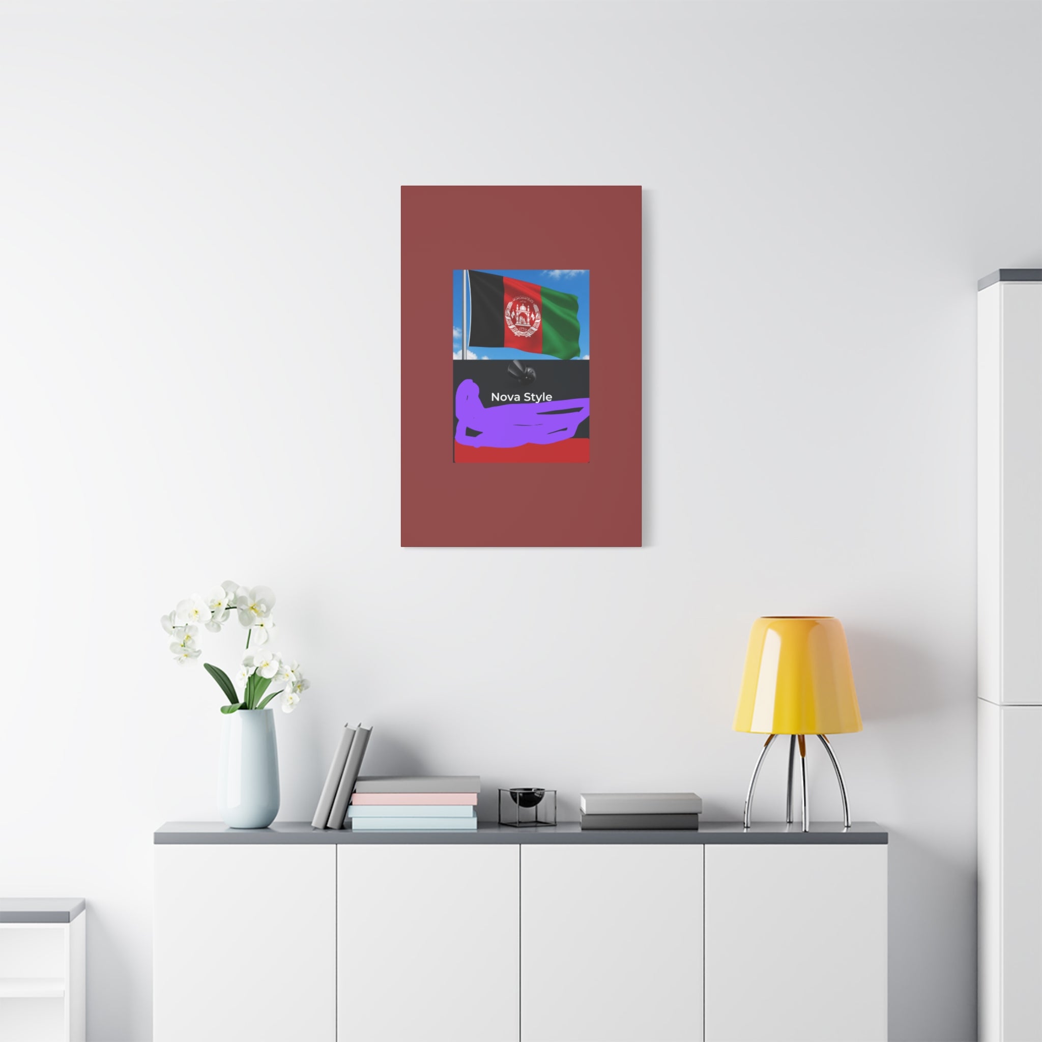 Afghan Flag Matte Canvas Print — Stretched 1.25" Wall Art