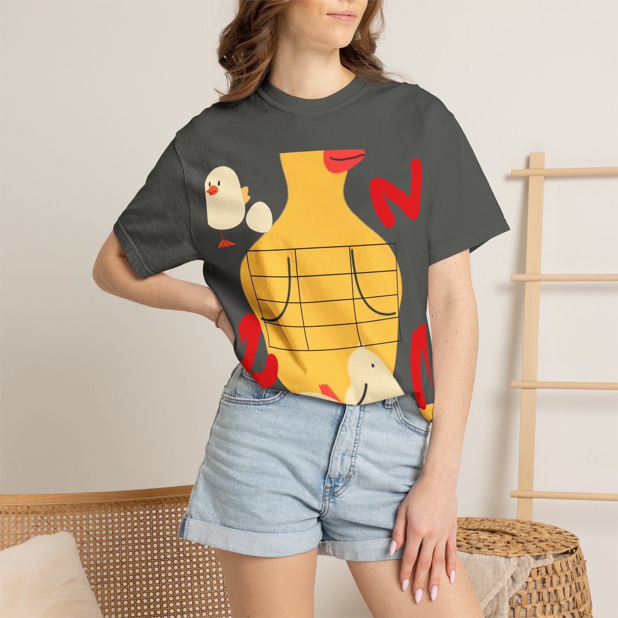 Graphic T-Shirt — Playful Koi &amp; Vase Collage Tee (OVASTYLE Brand)