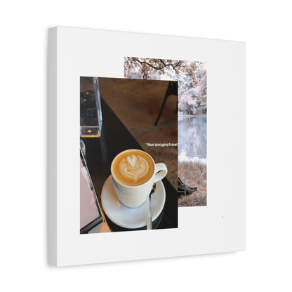Latte &amp; Landscape Matte Canvas Wall Art — Coffee Shop Photo Collage
