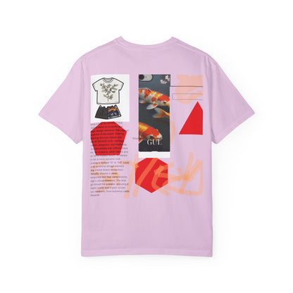 Graphic T-Shirt — Playful Koi &amp; Vase Collage Tee (OVASTYLE Brand)