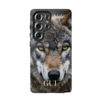 Wolf Eyes Phone Case — Fierce Wildlife iPhone Protective Case with ‘GUL’ Text