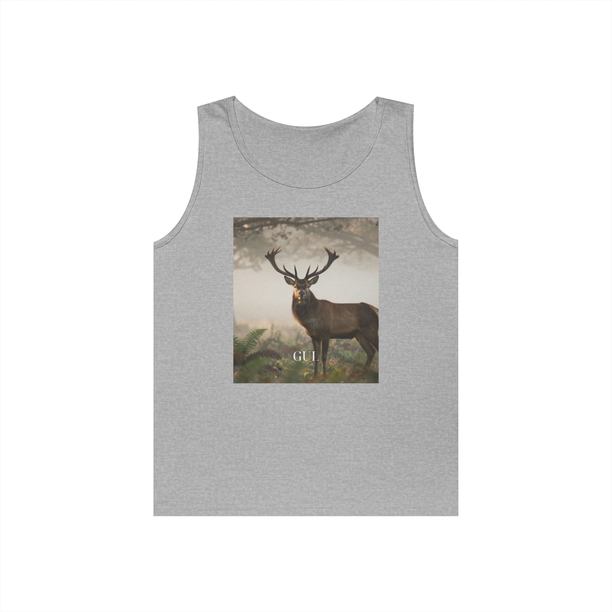 Deer &amp; Cherry Blossom Art Tank Top — Nature Scene Graphic Tank