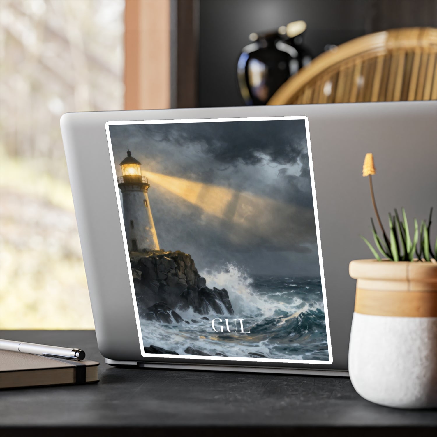 Lighthouse Storm Vinyl Sticker — &