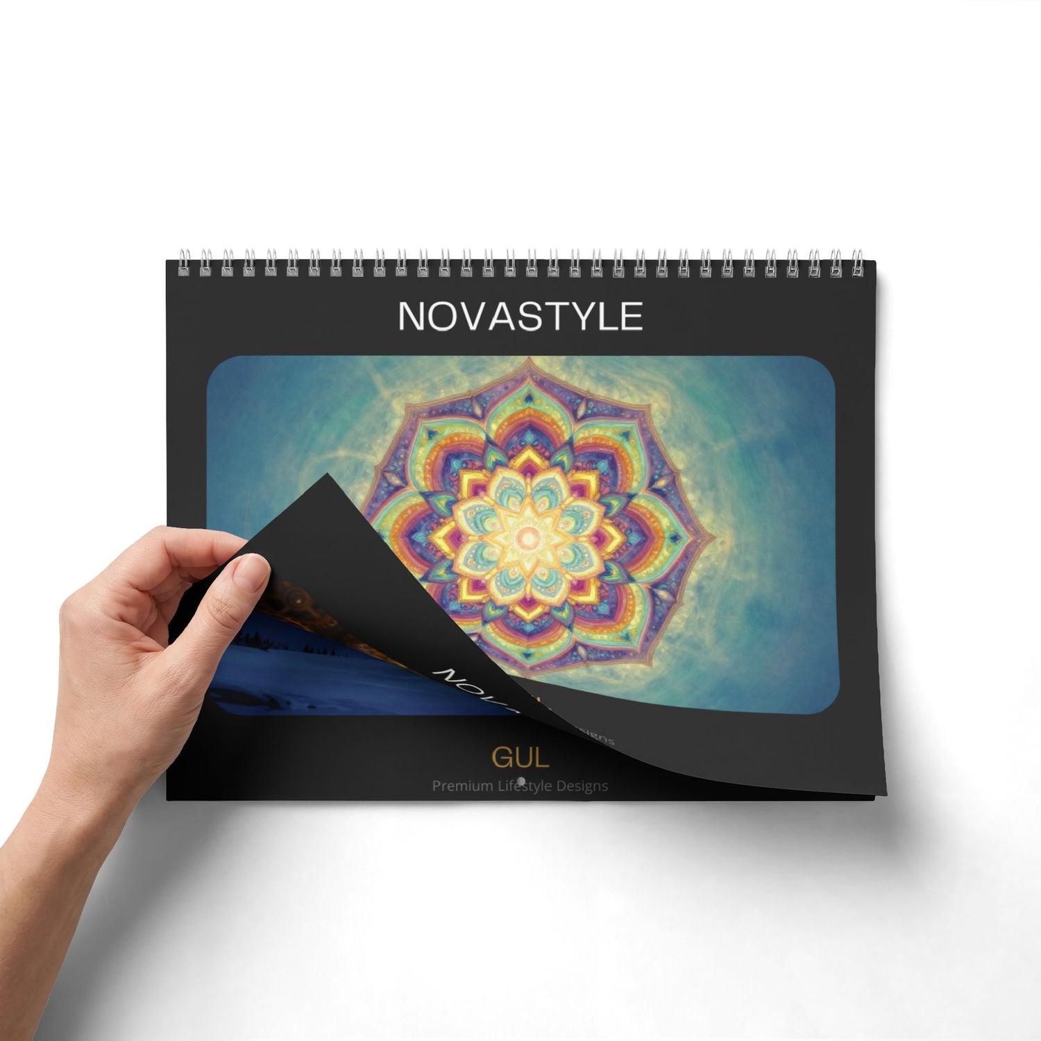 Mandala &amp; Nature Wall Calendar — 12‑Month Artistic Spiral Calendar with Kaleidoscope Art, Aurora &amp; Vintage Keys
